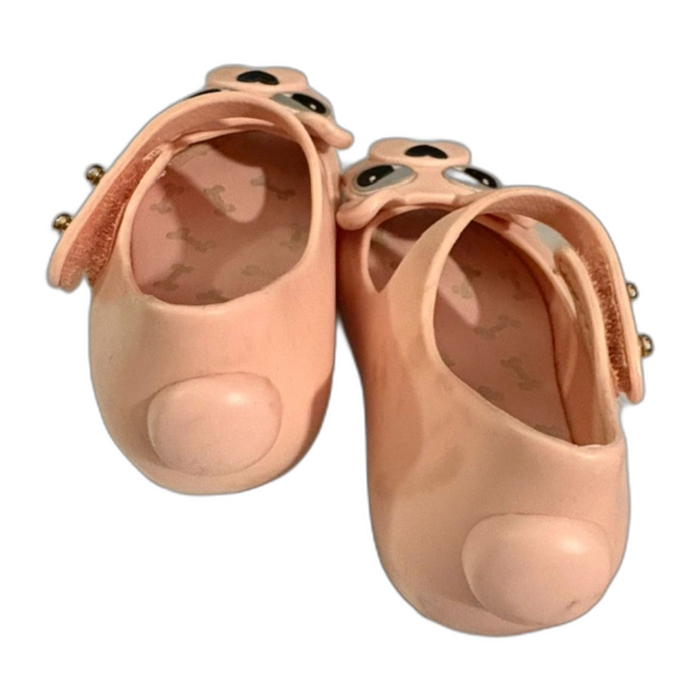 Mini Melissa Ultragirl French Bulldog jelly flats, light pink size 6US